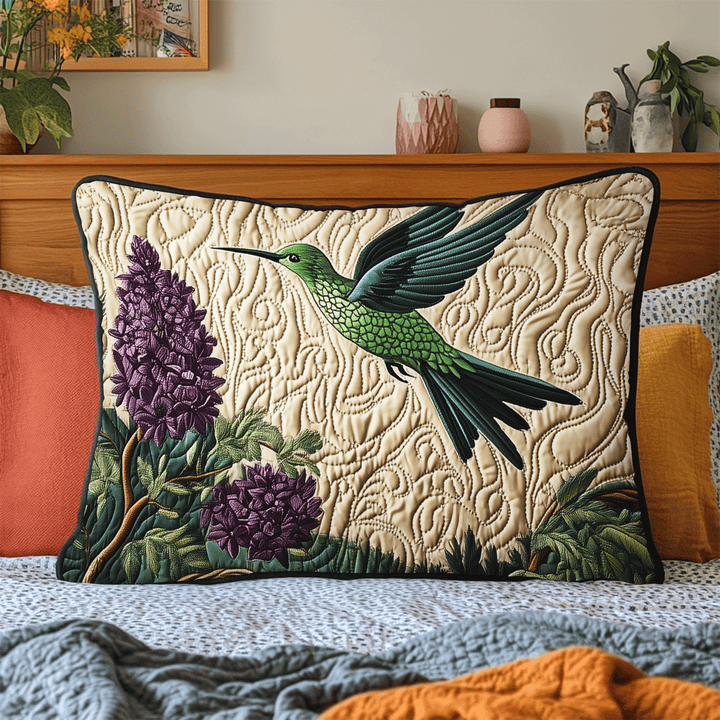 Antique Hummingbird Quilted Bedding Pillow Case NCU0DV6288