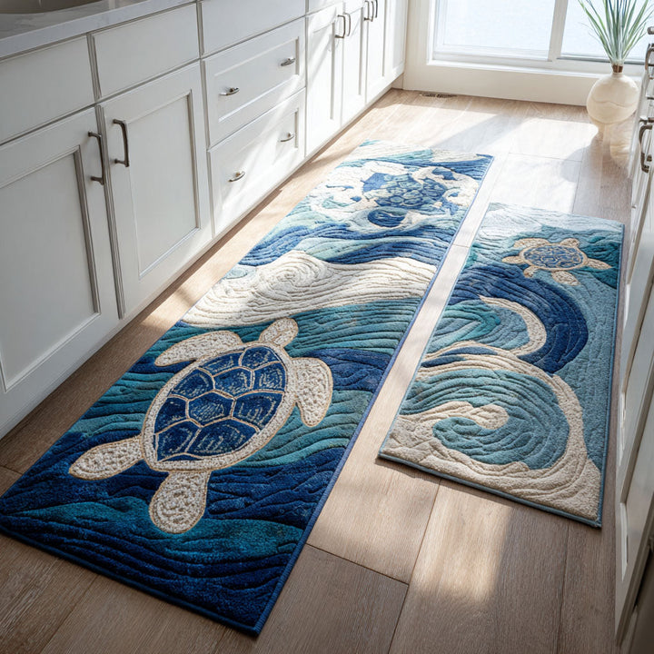 Aqua Calm Kitchen Area Rug NCU0PT10163