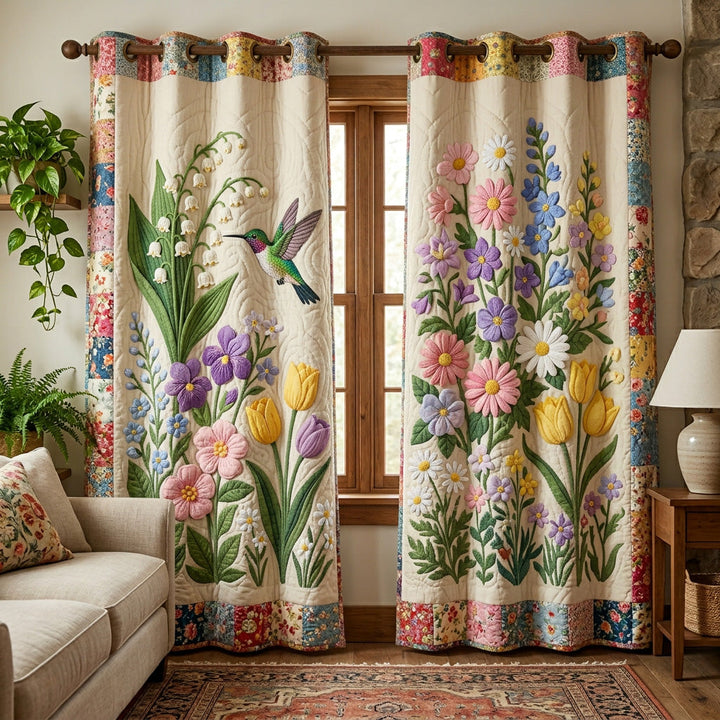 Bloom Garden Quilted Curtains NCU0TV1758