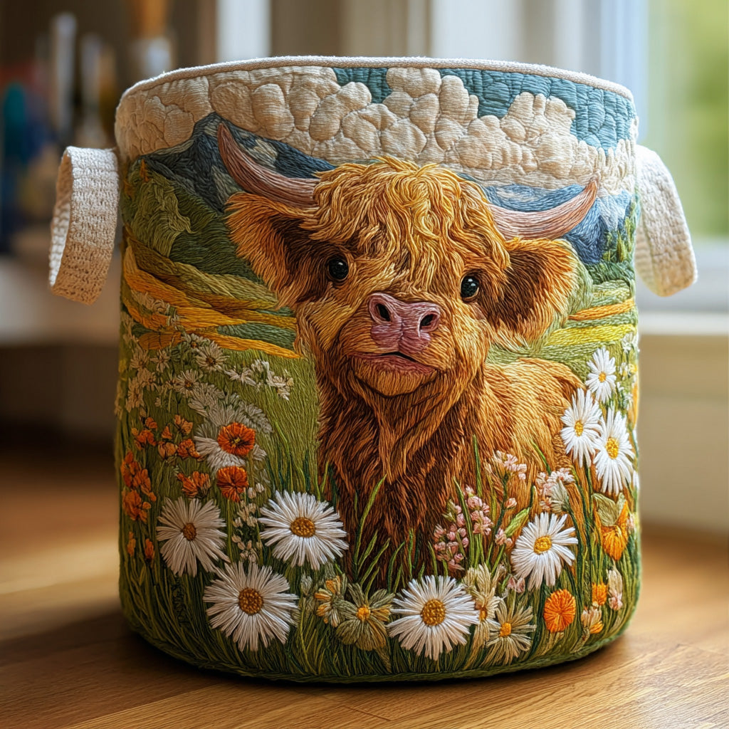 Fiona Bloom Highland | Quilted Laundry Basket