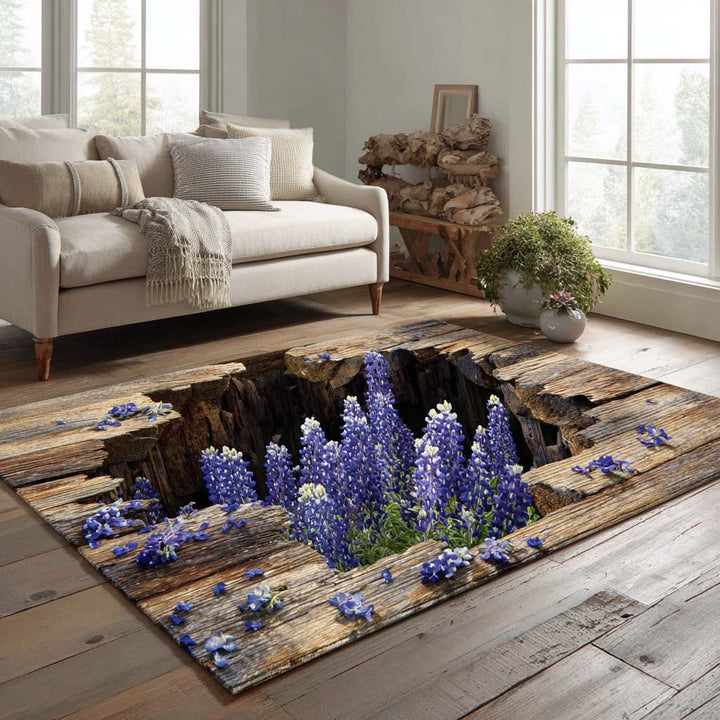 Blue Blossom Area Rug NCU0XD996