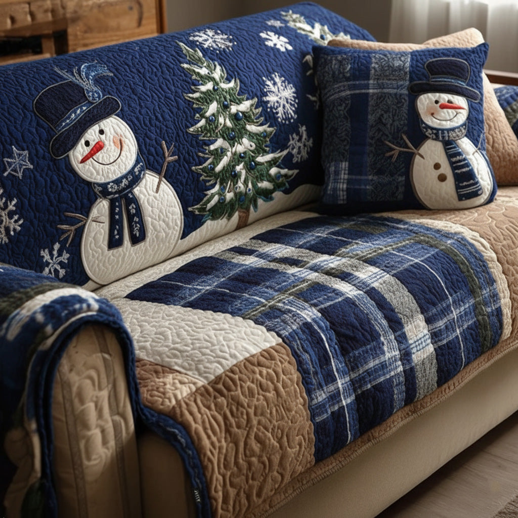 Blue Festive Nights Quilted Sofa Cover NCU0PT10338