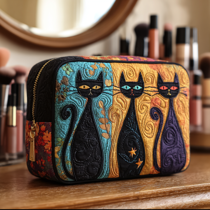 Cat Wonder Quilted Makeup Bag NCU0DK10142