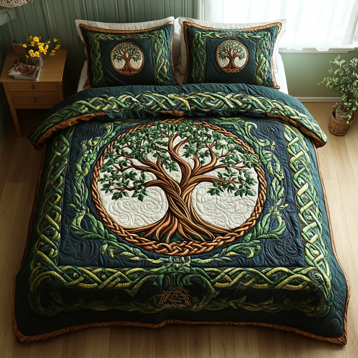 Tree Of Life 3-Piece Quilted Bedding Set NCU0VT73