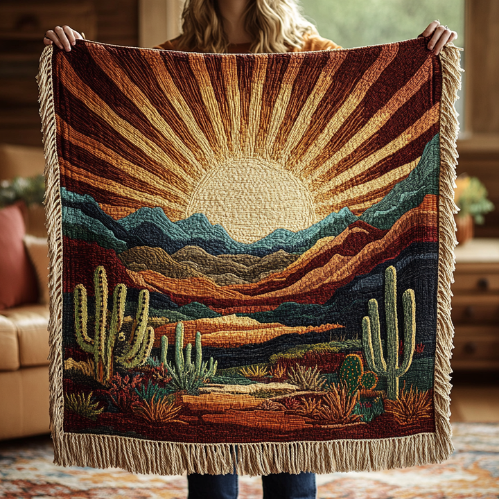 Cozy Cactus Woven Sofa Blanket NCU0VH3425