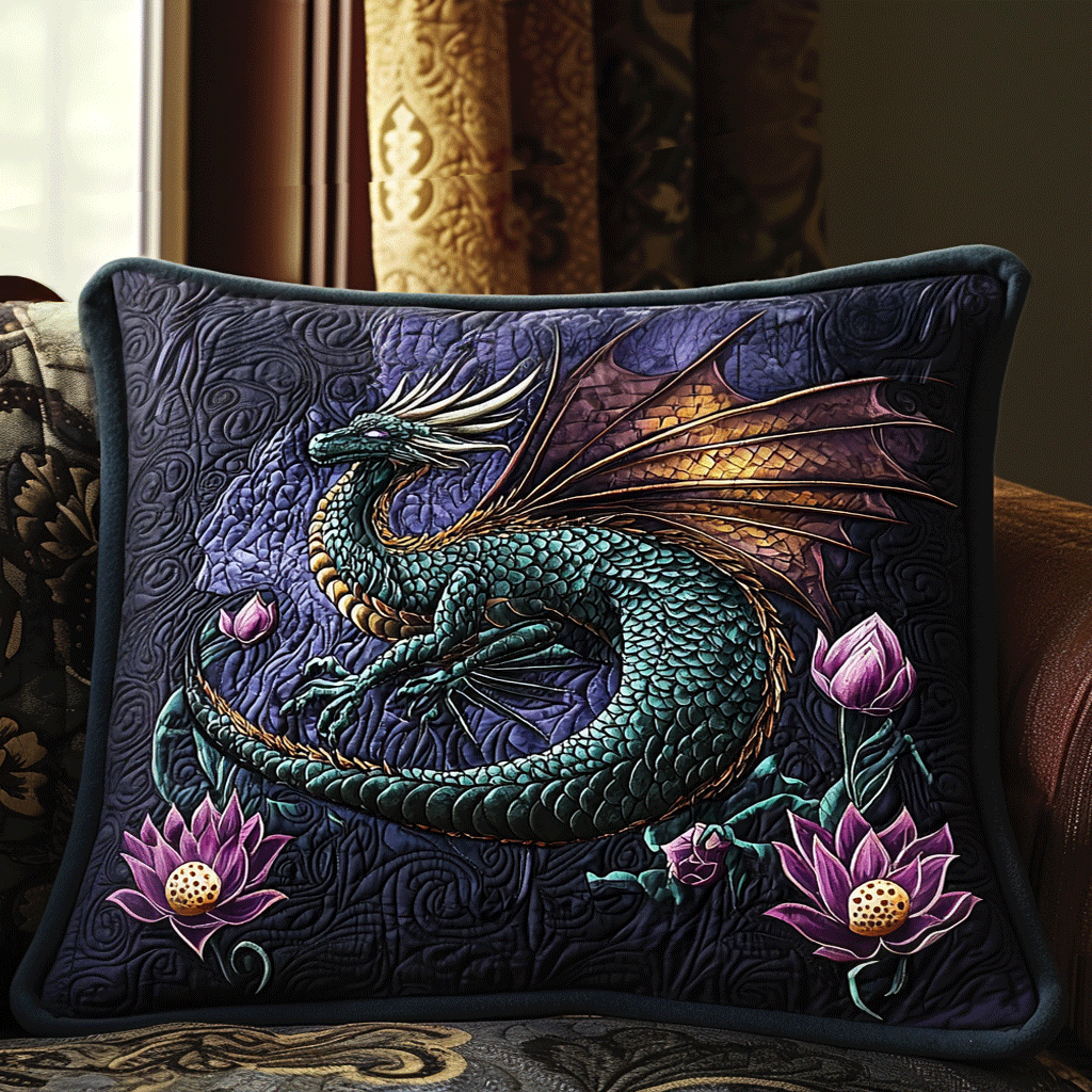 Dragon Realm Quilted Bedding Pillow Case NCU0DV6469