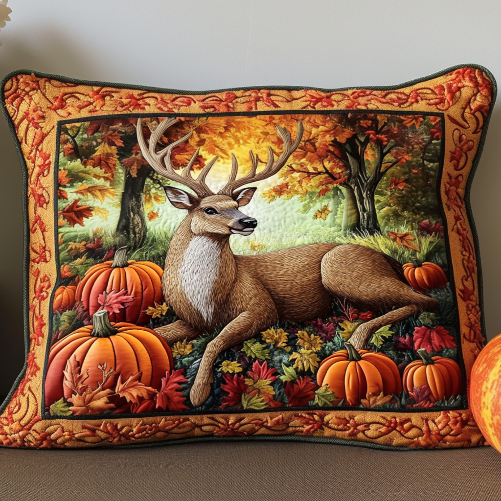 Forest Animal Retreat Quilted Bedding Pillow Case NCU0NT8854
