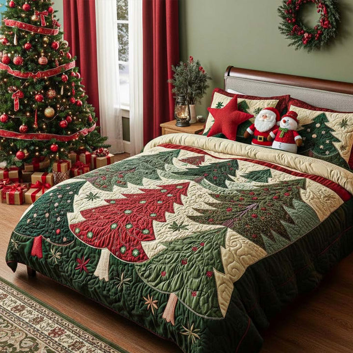 Forest Of Joy 3-Piece Quilted Bedding Set NCU0NT1732