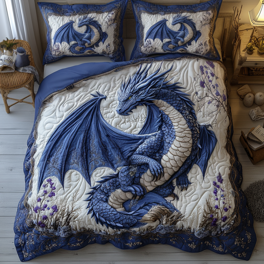 Dragon 3-Piece Quilted Bedding Set NCU0VT87