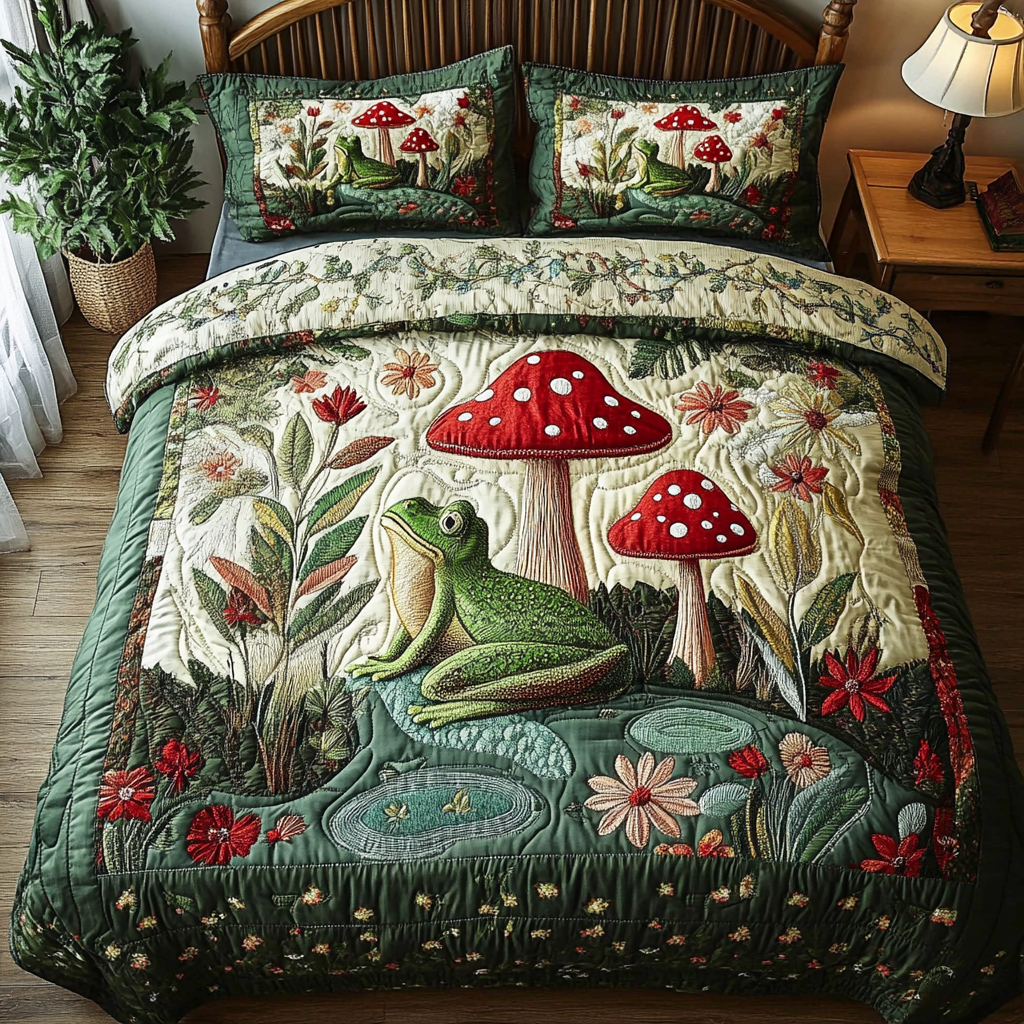 Forest Glow 3-Piece Quilted Bedding Set NCU0DK3749