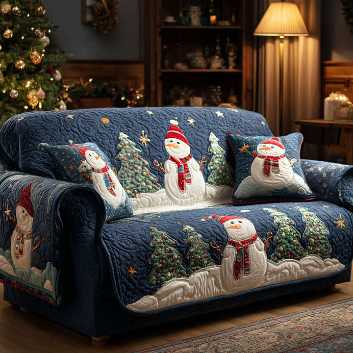 Frosty Friends Quilted Sofa Cover NCU0TV795