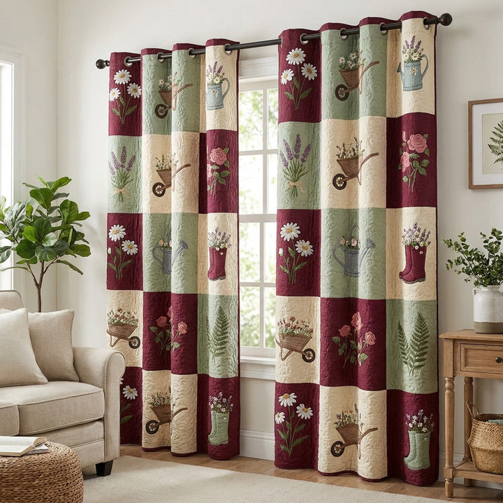 Garden Patchwork Quilted Curtains NCU0TV1769
