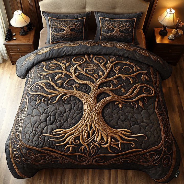 Tree Of Life 3-Piece Quilted Bedding Set NCU0VT73