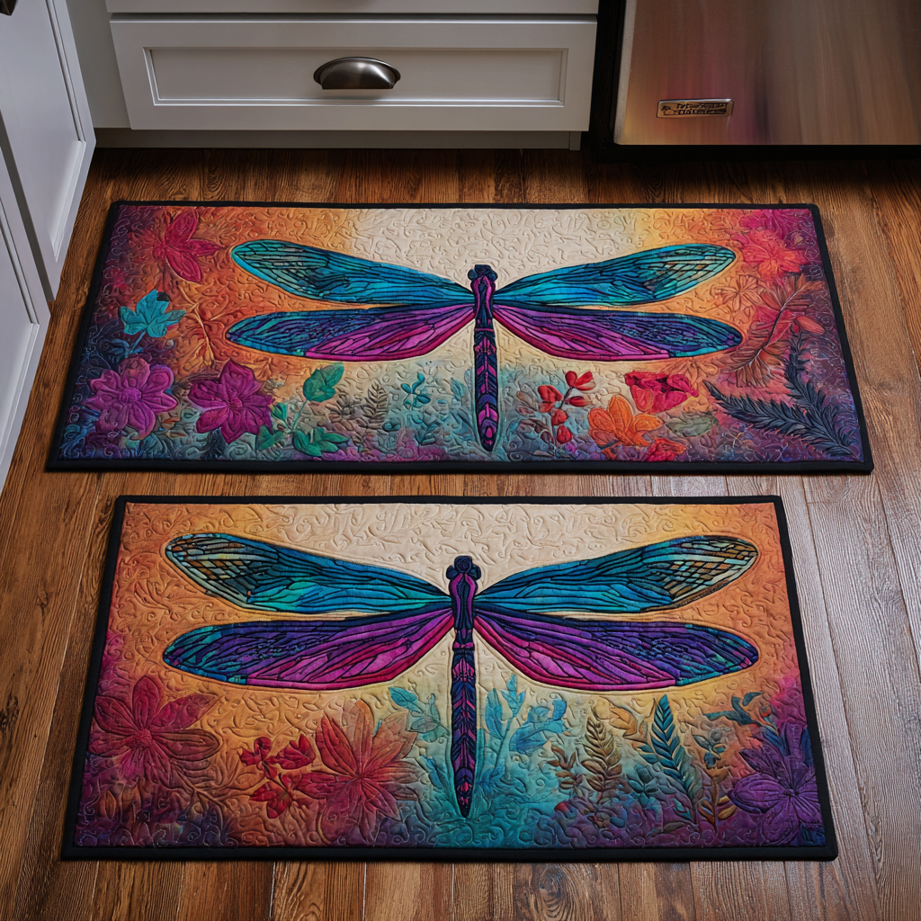 Golden Dragonfly Kitchen Area Rug NCU0DK10929