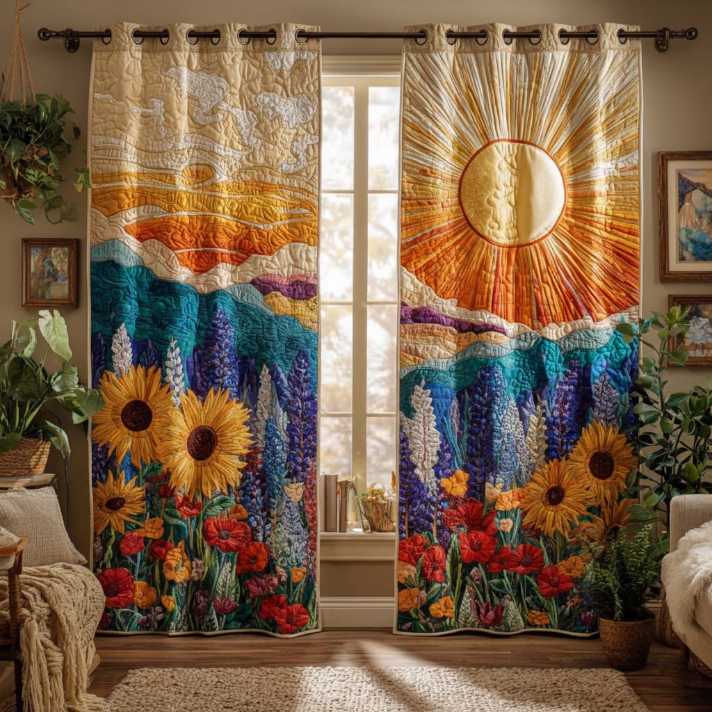Golden Solstice Quilted Curtains NCU0HH1766