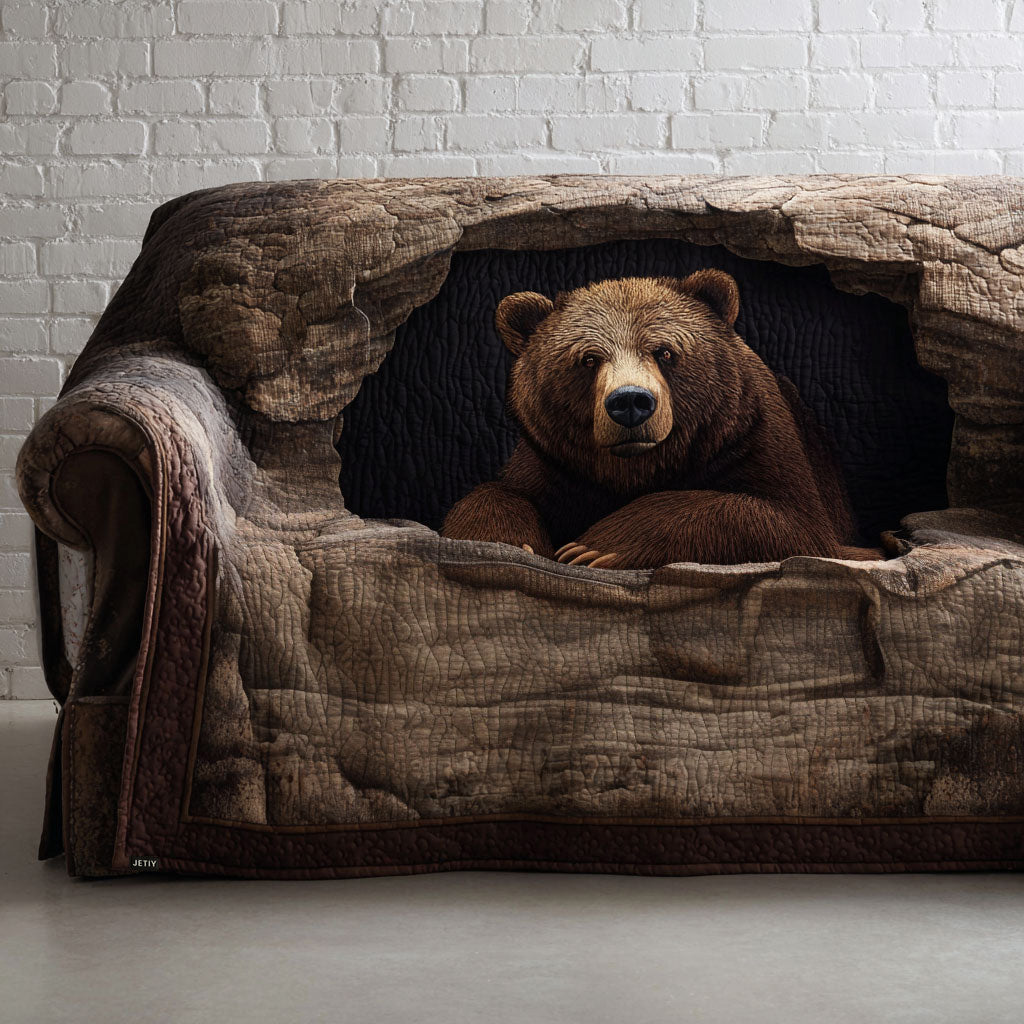 Grizzly Rest Quilted Sofa Cover NCU0PT9723