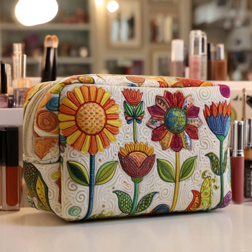 Happy Bloom Quilted Makeup Bag NCU0NT10232