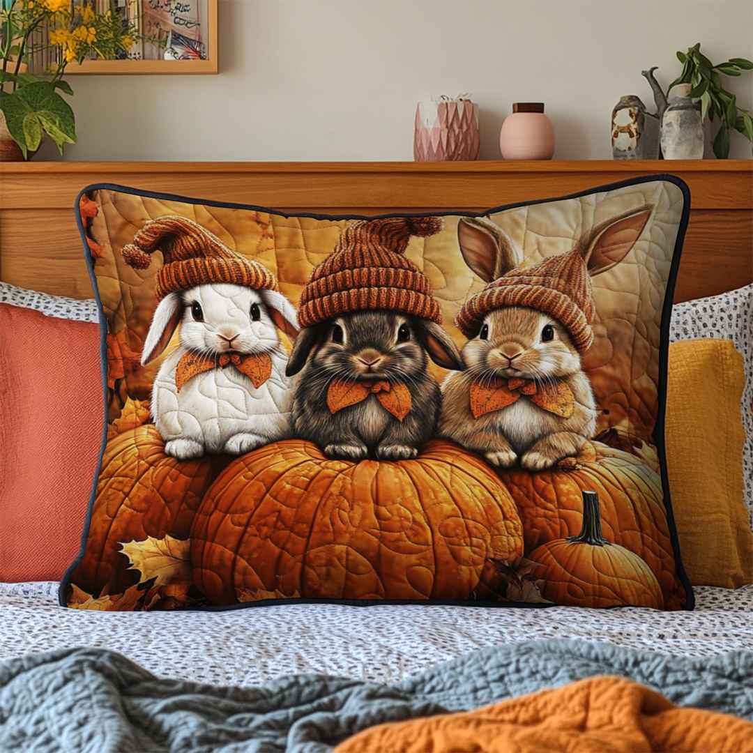 Harvest Bunny Time Quilted Bedding Pillow Case NCU0NT9340