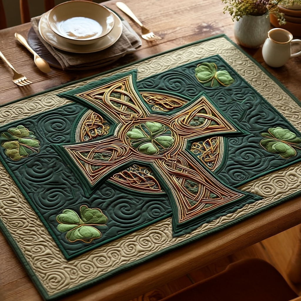 Heritage Celtic Cross Quilted Placemat NCU0TV1503