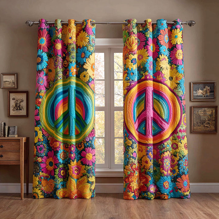 Hippie Peace Dream Quilted Curtains NCU0TD1491