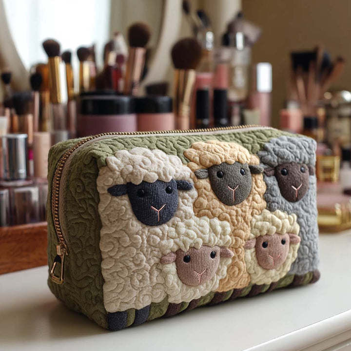 Sheep Quilted Makeup Bag NCU0VT287