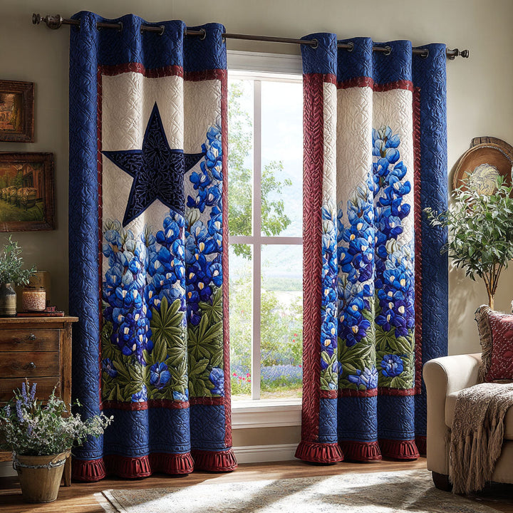Lone Star Blossoms Quilted Curtains NCU0TV1388