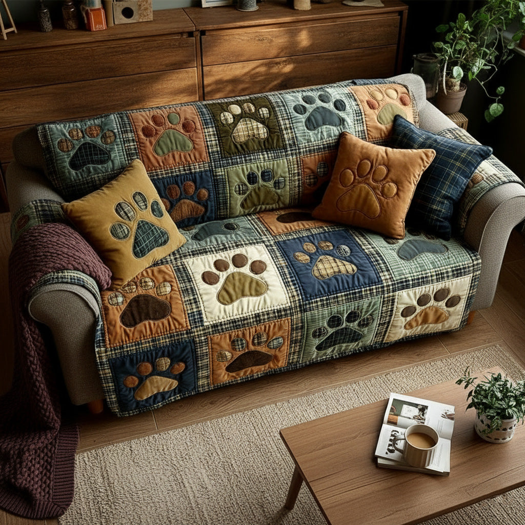 Love Paw Quilted Sofa Cover NCU0NT11193