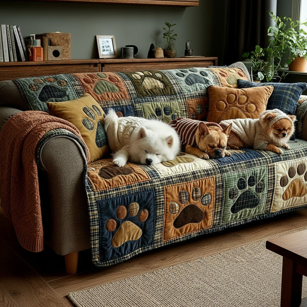 Love Paw Quilted Sofa Cover NCU0NT11193