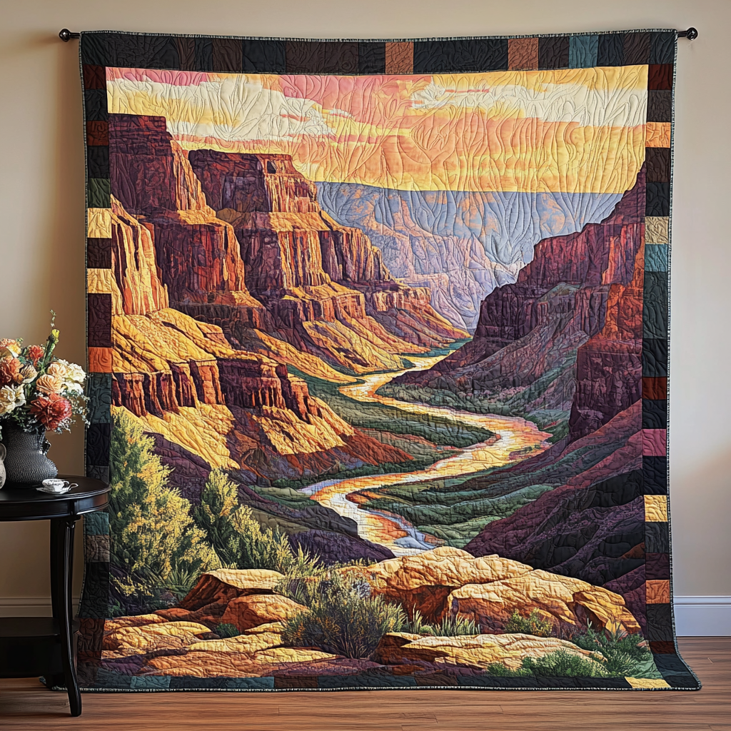 Majestic Canyon Vista Art Quilt Hanging NCU0TL974