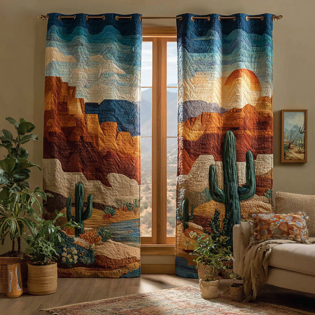 Monolith Cactus Vista Quilted Curtains NCU0HH1486