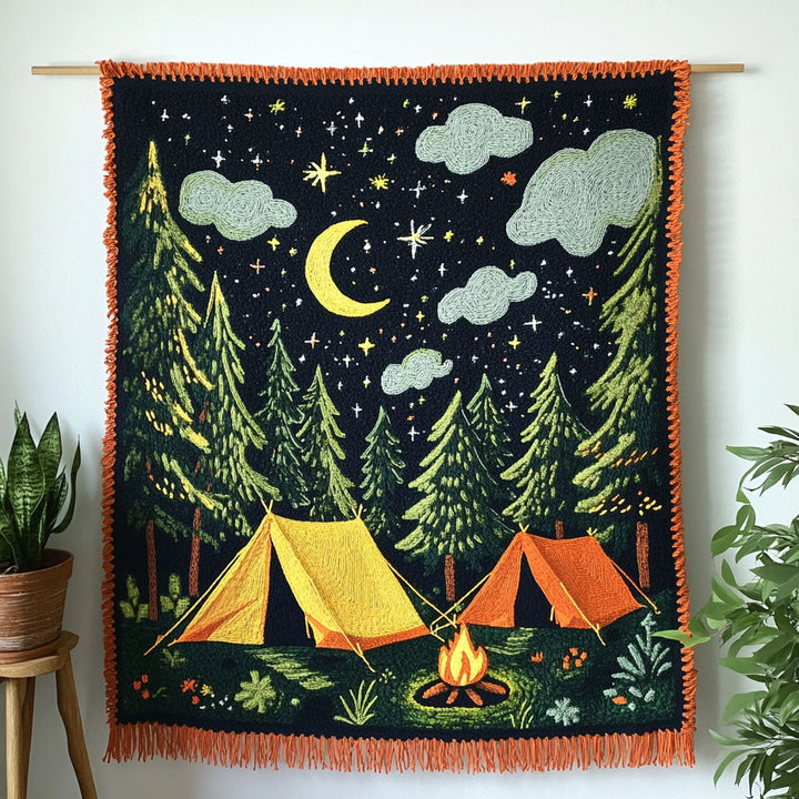 Moonlight Forest Camp Woven Sofa Blanket NCU0NT4757
