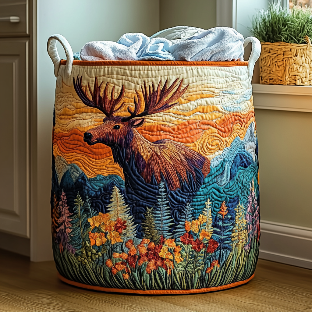 Naomi Forest | Quilted Laundry Basket