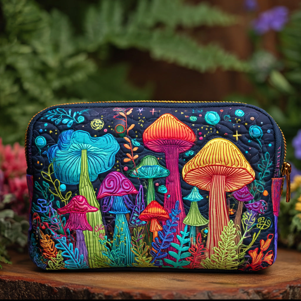 Peace Shroom Quilted Makeup Bag NCU0PT9292