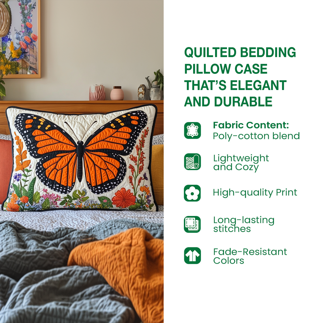 Magnolia Blossom Quilted Bedding Pillow Case NCU0NT6642