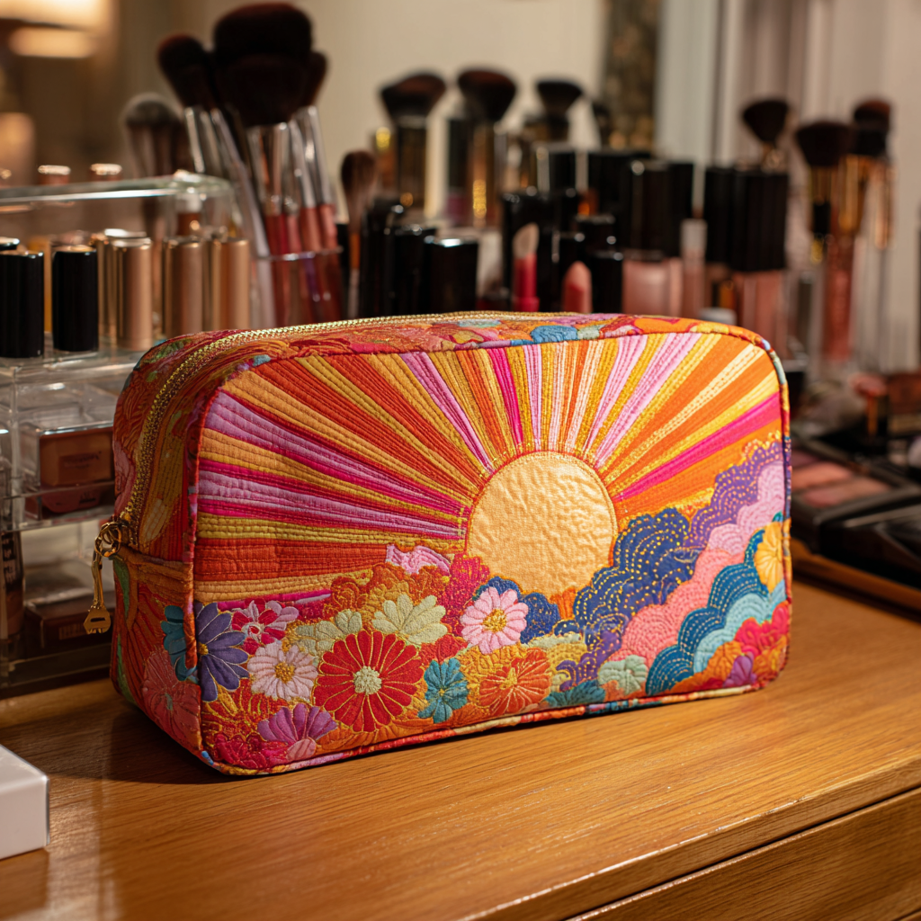 Radiant Bloom Quilted Makeup Bag NCU0DK10295