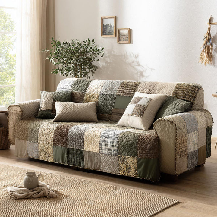Rustic Haven Quilted Sofa Cover NCU0DV9206