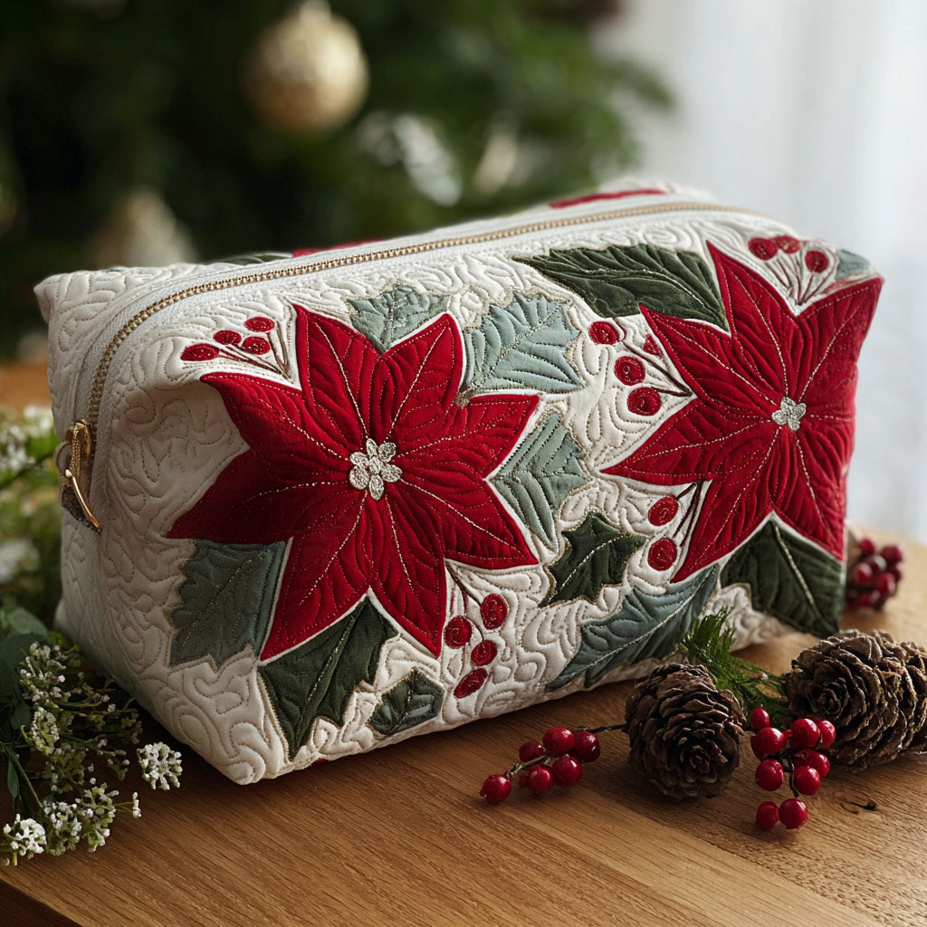 Scarlet Bloom Quilted Makeup Bag NCU0PT9275