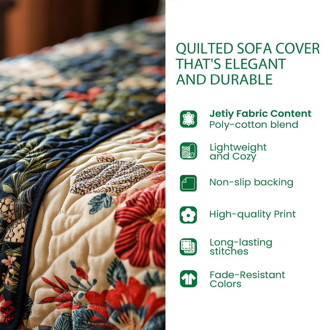 Festive Patchwork Quilted Sofa Cover NCU0TV831