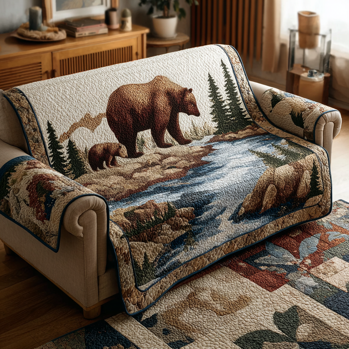 Bear Quilted Sofa Cover NCU0VT335