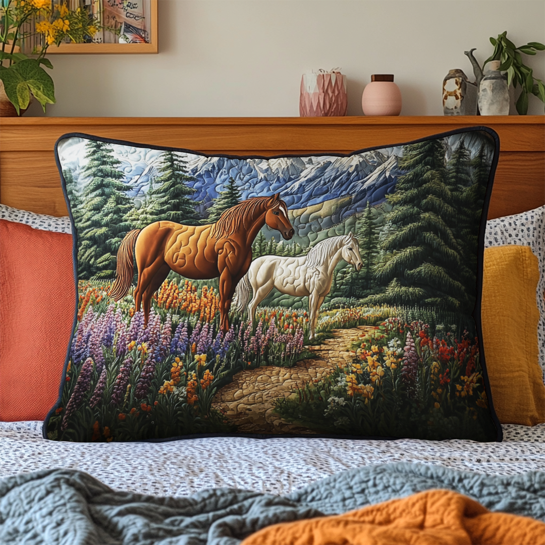 Wild Horse Quilted Bedding Pillow Case NCU0DK9628