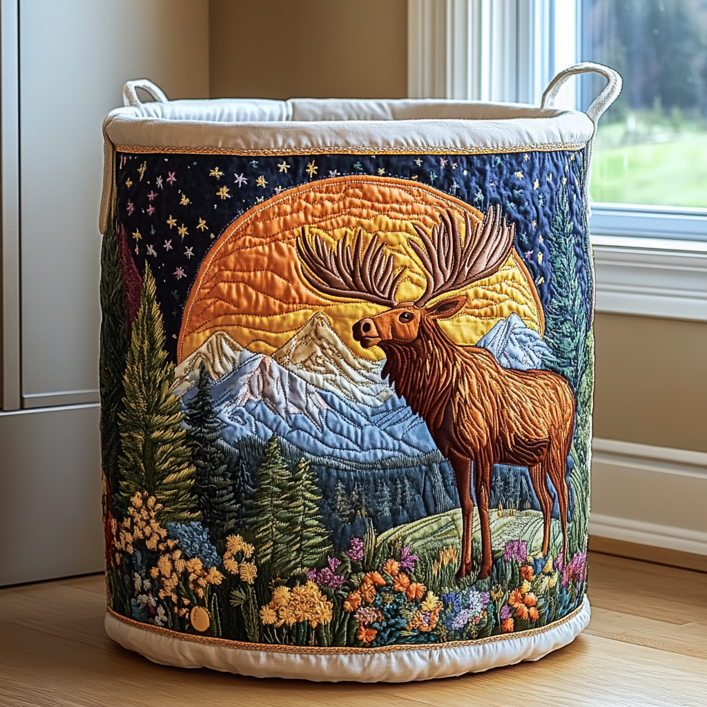 Naomi Forest | Quilted Laundry Basket